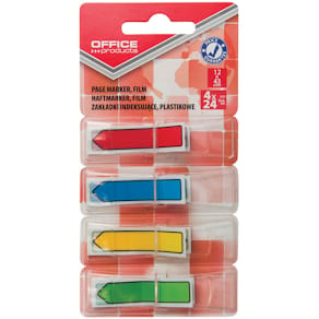 Indextabs Office Products, 12 x 43 mm, geassorteerde kleuren