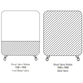 Skrivtavla Lintex Mobile Fabric, 1500x1960mm, Isblå, grå stativ
