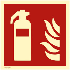 Feuerlöscher-Schild MOEDEL ISO 7010, Kunststoff, langnachleucht.