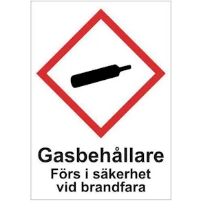 Skylt Gasbehållare A4 Aluminium