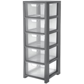 Skuffeseksjon CEP 5 skuffer klar/grå