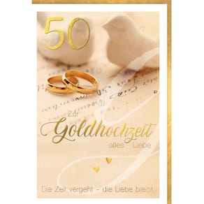 Glückwunschkarte Goldhochzeit