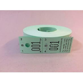 Garderobenumre 2-delt grøn, rulle 2 x 500 stk