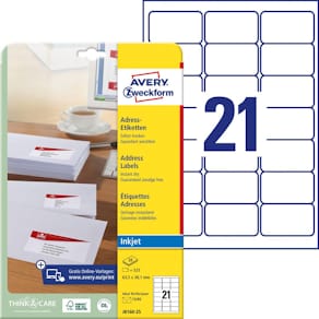 Etikett AVERY QD 63,5x38,1mm 525/fp