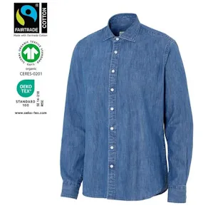 Skjorta slim fit COTTOVER Denim GOTS XL