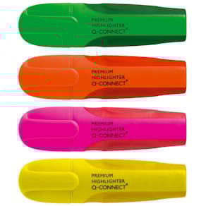 Textmarker Q-CONNECT Premium, 2–5 mm, Etui, 4 St, sort.