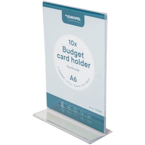 Folderhouder Europel Budget, T-voet, A6, staand, pak 10 stuks