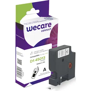 Tape WECARE 12mm svart på vit