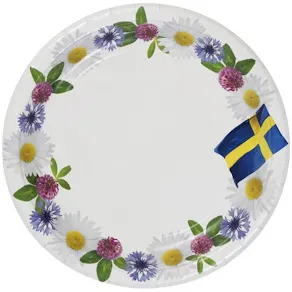 Tallrik blommor 23cm FSC 8/fp