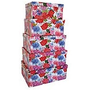 Geschenkkarton PBS Blumen, bunt, 5 Größen