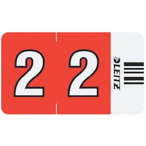 Ziffernsignal Leitz Orgacolor 2, rot, 100 Stück