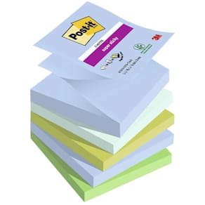 Notessedler Post-it Super Sticky, ass. 76x76 mm, 12 pk