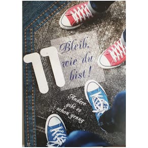 Geburtstagskarte Apollo, Zahl 11, sortiert, 5 Stück