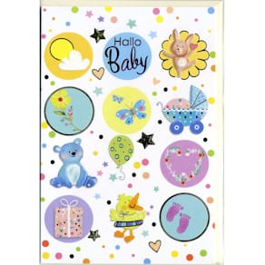 Grußkarte zur Geburt Freudiges Ereignis, geprägt, mit Umschlag