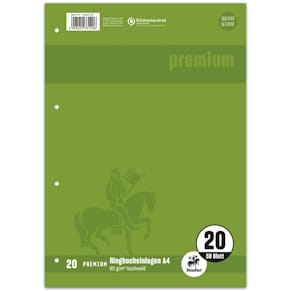 Ringbucheinlage Staufen Premium Top-90, A4 50 Blatt, Lin.20, weiß