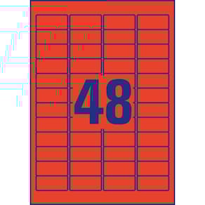 Universaletiketten Avery Zweckform, 45,7 x 21,2 mm, rot