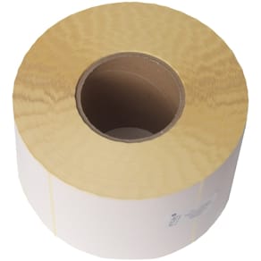 Thermoetiket 75x65 mm, udvendig vikling, permanent, 300/rulle