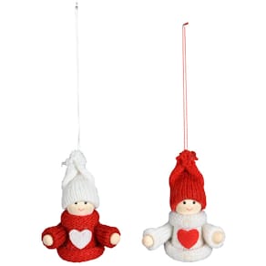 Weihnachtsbehang Winterkind, rot-weiß sortiert, Polyester