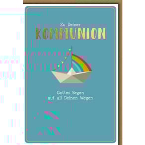 Kommunionskarte, bunt, mit Umschlag, 11,5 x 17 cm