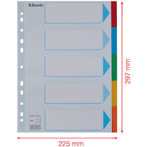 Faneblade karton A4 5-delt