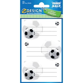 Buchschild Avery Zweckform School, Fußball-Motiv, 78 x 120 mm, 6