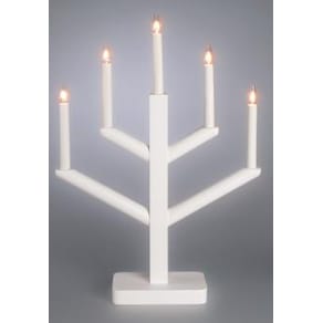 Elljusstake 5 ljus 35x49cm trä vit