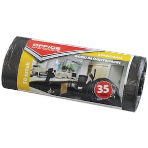 Vuilniszak, HDPE, 6,3 micron, 35 liter, zwart