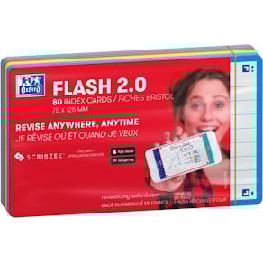 Flashcard Oxford Flash 2.0 starterkit, gelijnd, A7, assorti, pak