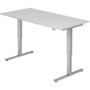 Schreibtisch HAMMERBACHER XMST16, 160 x 80 cm, weiß/silber, höhen