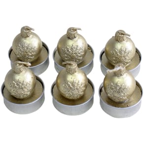 Teelichter PBS Kugel, gold, 6 Stück