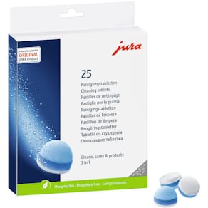 Reinigungstabletten JURA 3in1, 25 Stück, blau-weiß