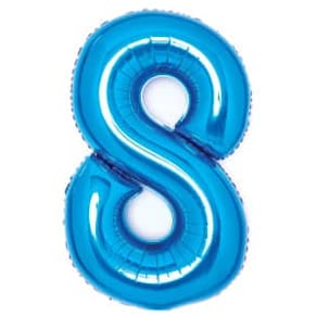 Folienballon Zahl 8, blau
