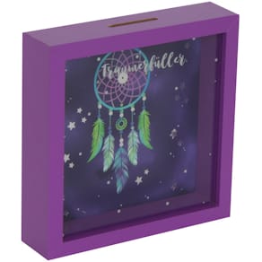 Spardose EigenArt Traumerfüller, Glasfront, lila, 16x16x10 cm