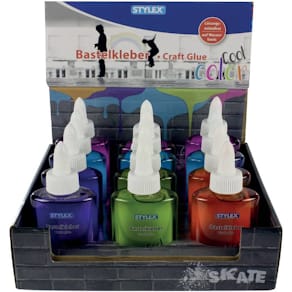 Bastelkleber STYLEX Cool Color, 90g, farbig sortiert