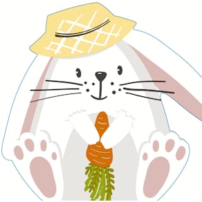 Osterserviette Paper+Design Hase mit Hut, gestanzt