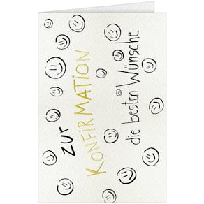 Glückwunschkarte Noname Konfirmation, geprägt, mit Umschlag, bunt