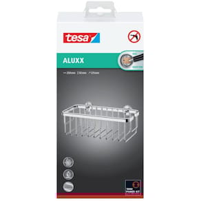 Ablagekorb tesa ALUXX, einstöckig, M, Alu, verchromt