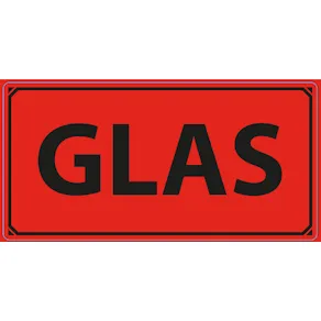 Varningsetikett Glas 1000/rl