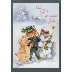 Neujahrskarte Noname, bunt, inkl. Briefumschlag