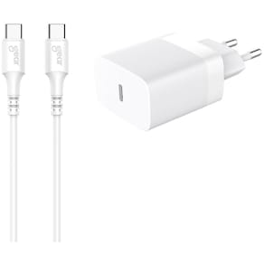 Laddare 1xUSB-C PD/PPS 30W + kabel USB-C till USB-C vit