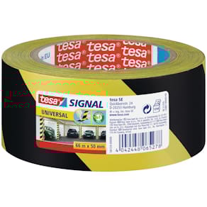 Waarschuwingstape Tesa Universal, ft 50 mm x 66 m, geel/zwart