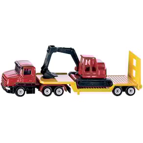 Modellfahrzeug-Set siku Tieflader mit Bagger, 1:64