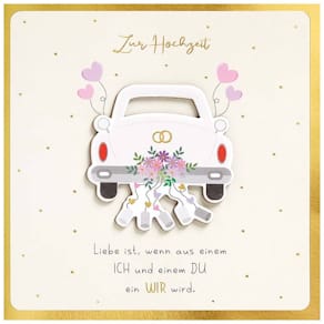 Grußkarte BSB Vermählung, mit Applikation (Hochzeit)