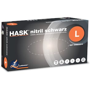 Einmalhandschuhe HASK Nitril, schwarz, Größe L