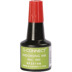 Stempelinkt Q-CONNECT, 28 ml, rood