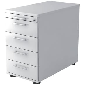 Standcontainer HAMMERBACHER SC50, weiß, 80 cm Tiefe, Schloss