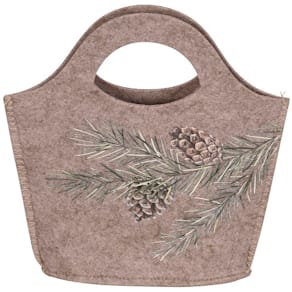 Einkaufstasche Noname, Polyester, braun, Motiv Tannenzapfen