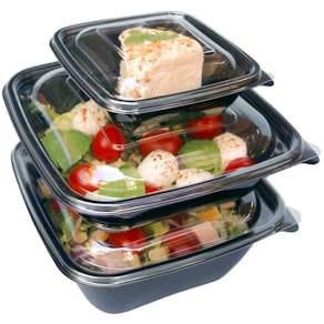 Plastbakke A-PET 750 ml, sort 190x190x42 mm, 50 stk