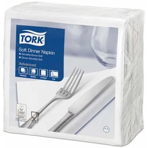 Middagsservietter Tork Advanced 1/4-fold, 3-lags hvid, 1200 stk