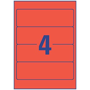 Ordneretikett Avery Zweckform, 61 x 192 mm, rot